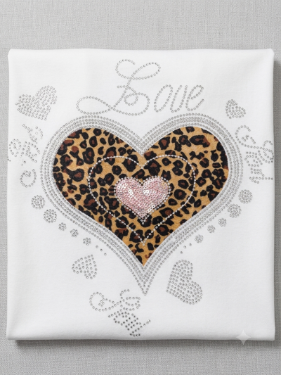 Μπλούζα σε ελαστική βισκόζη με στάμπα ANIMAL PRINT LOVE - Image 2