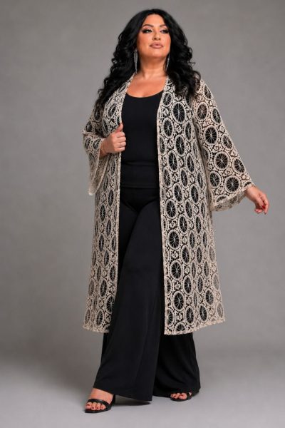 Κιμονό με Κηπούρ Δαντέλα – Elegant Lace Cover-Up | Plus Size - Image 2