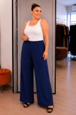 Παντελόνα Σε Ελαστική Βισκόζη | Mπλε σκούρο | Plus Size