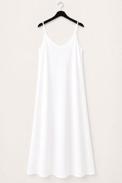 Φόρεμα με λεπτή τιράντα – Άσπρο | Plus Size - Image 2