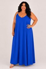 Φόρεμα με λεπτή τιράντα | Μπλε ηλεκτρίκ | Plus Size