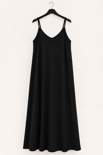 Φόρεμα με λεπτή τιράντα – Μαύρο | Plus Size - Image 2
