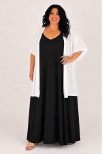 Κιμονό σε Ελαστική Βισκόζη | Άσπρο | Plus Size