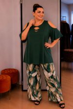 Μπλούζα με λέιζερ κοψίματα | Κυπαρισσί | Plus Size