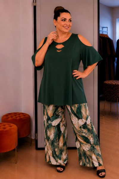 Μπλούζα με λέιζερ κοψίματα | Κυπαρισσί | Plus Size