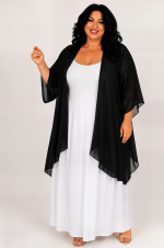 Κιμονό σε ζορζέτα | Μαύρο | Plus Size