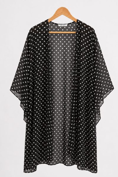 Κιμονό σε πουά ζορζέτα | Plus Size - Image 2