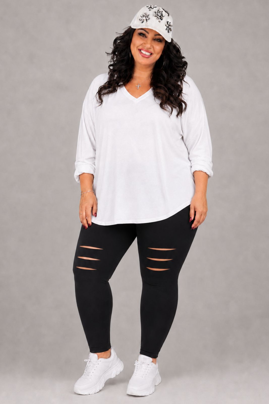 PlusSizeGirl-Lady-Lola-Curvy-Clothes - 2026-08-14T114900.583 Κολάν με Σκισίματα Βαμβακερό | Μαύρο | Plus Size - Image 1